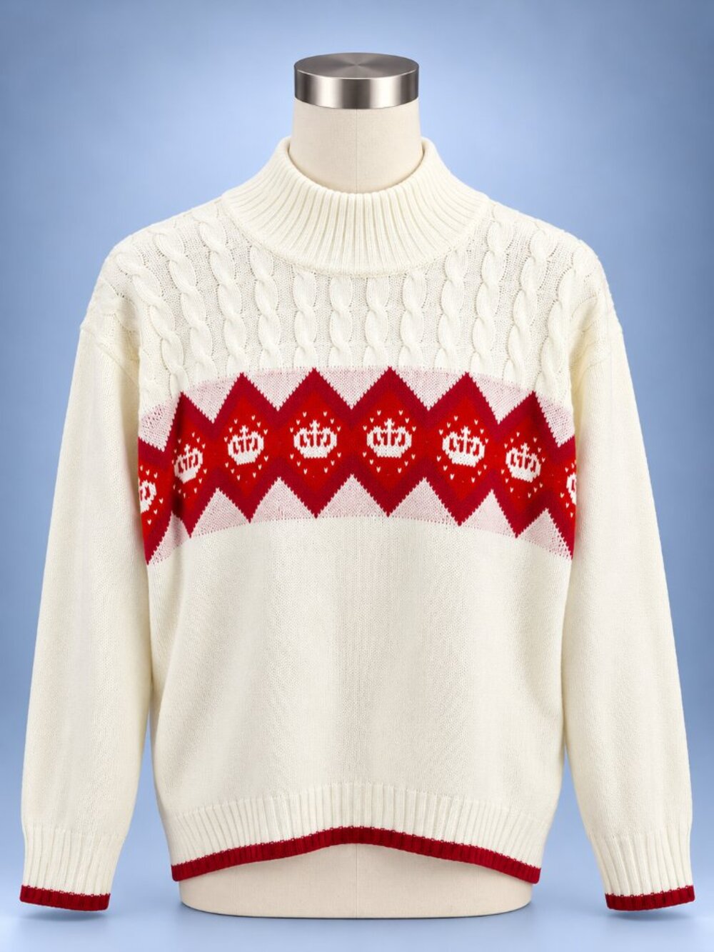 Juicy By Juicy Couture Crown Sweater Womens XL Ivory White NWT Cable Knit